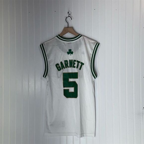 Adidas NBA Boston Celtics Kevin Garnett #5 Jersey White Green S VTG Authentic - Picture 2 of 8